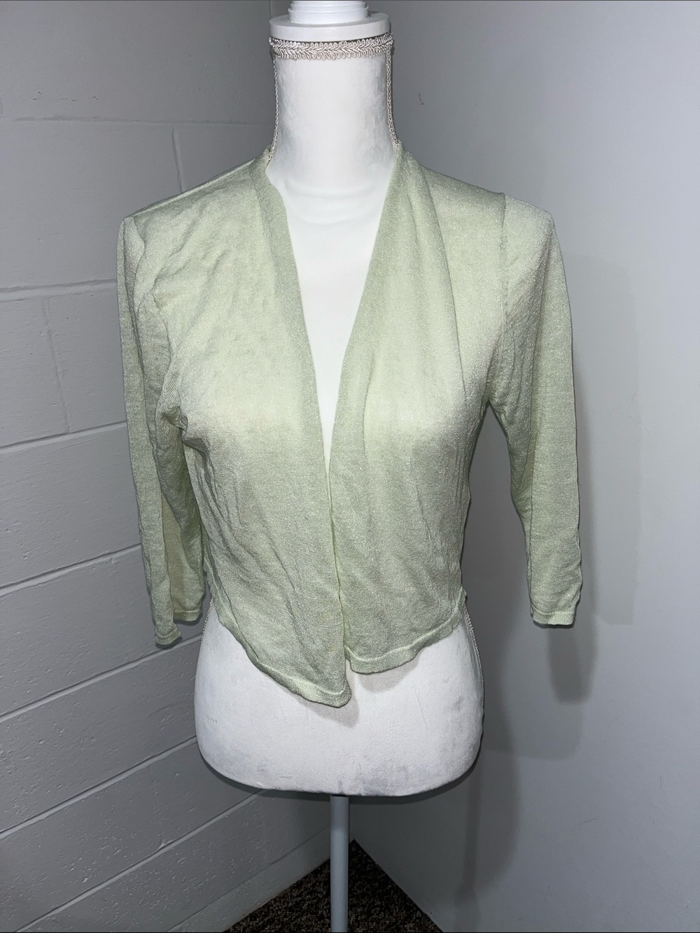 Eileen Fisher Light Green Open Front Cardigan women's small